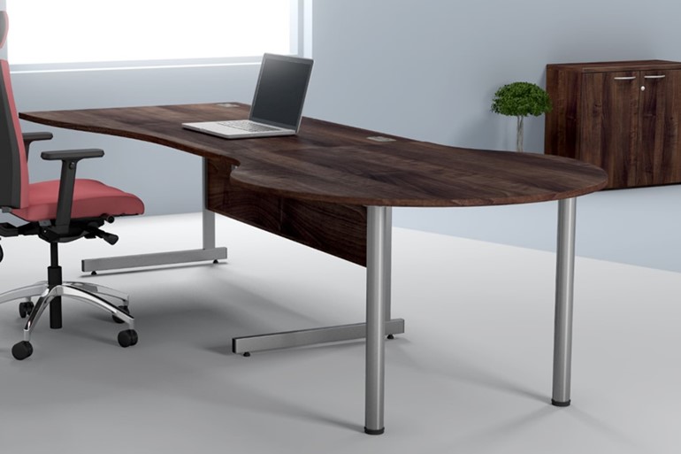 Harmony Walnut Wave Cantilever Desk