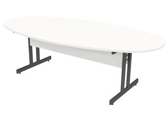 Avon Oval White Boardroom Table - 1800mm Grey 
