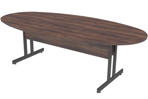 Harmony Oval Walnut Boardroom Table - 1800mm Grey 