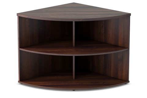 Harmony Walnut Desk High Radial Bookcase