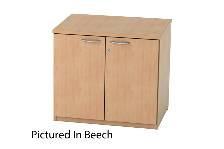 View Beech Wooden Desk High Office Cupboard Lockable Thames information