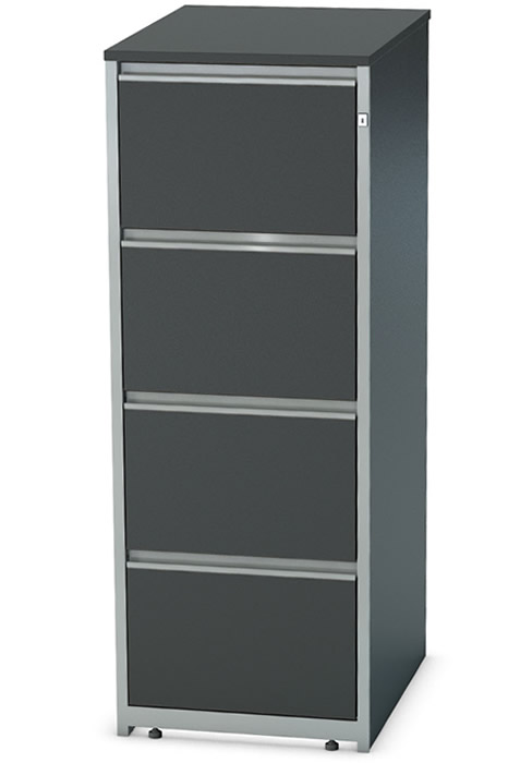 View Black Wooden Four Drawer Filing Cabinet Easy Glide Drawers Fully Locking Drawers Anti Tilt Mechanism A4 Or Foolscap Files Nene information