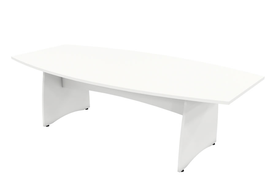 View White Barrel Office Boardroom Meeting Table 2400mm Seats 10 information