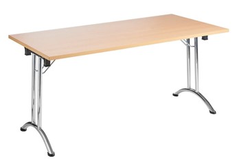 Folding Rectangular Table - 1200mm x 800mm Beech Chrome