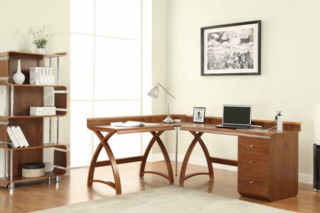 Curve Oak & Walnut Home Office Range