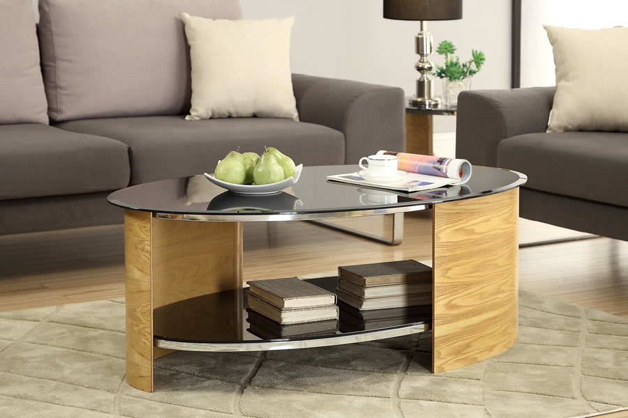 View Jual Curve Oval Coffee Table Oak or Walnut Finish JF301 information