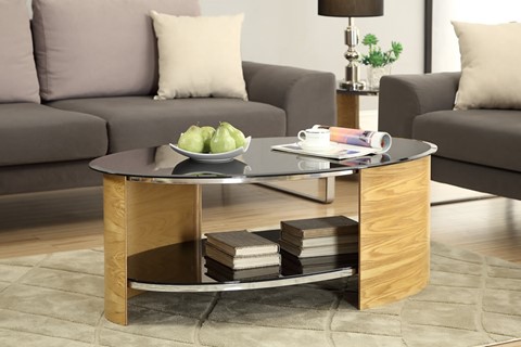 Curve Oval Coffee Table - Oak 