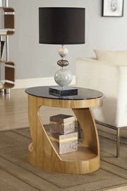 Curve Oval Lamp Table - Oak 