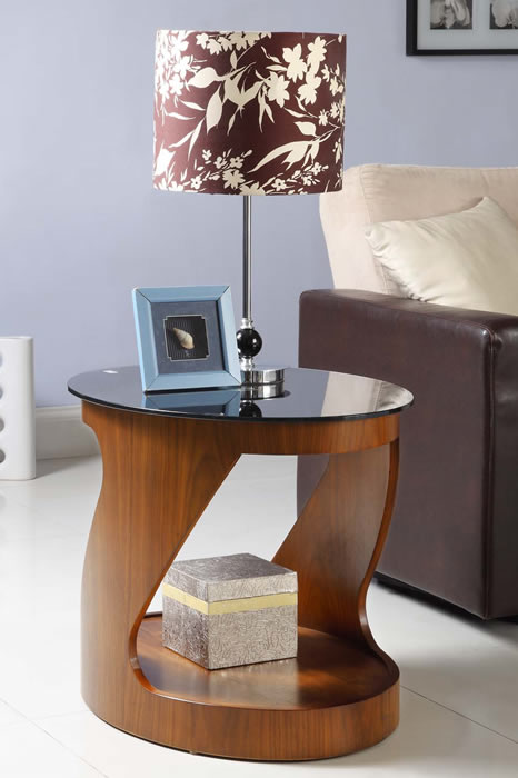 View Jual Curve Oval Lamp Table Walnut Finish JF304 information