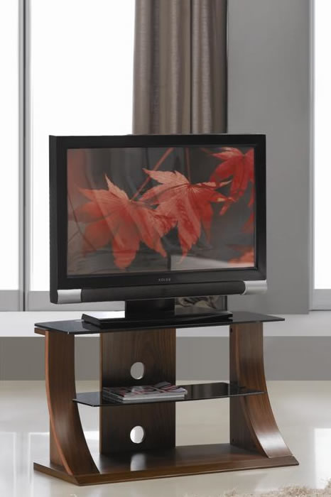 View Jual Curve Wedge TV Stand Modern Glass Shelf JF201 information