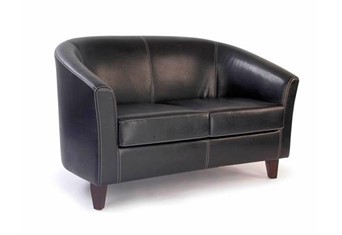 Holst Two Seater Reception Sofa - Brown Leather 