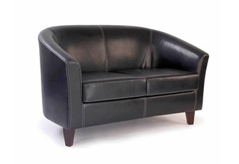 Holst Two Seater Reception Sofa - Brown Leather