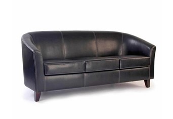 Holst Three Seater Reception Sofa - Brown Leather