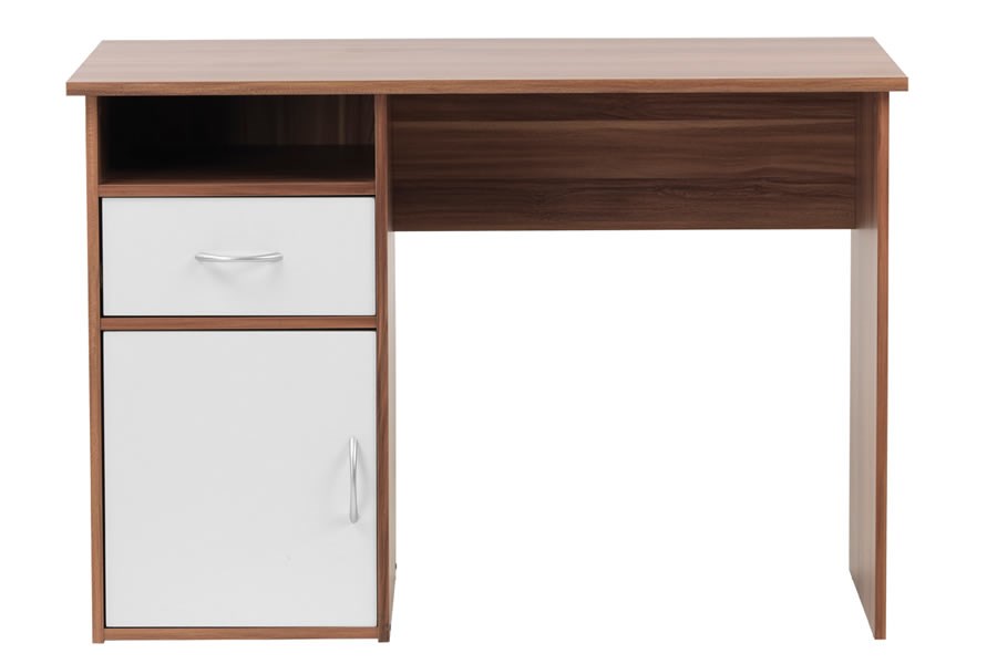 HomeOffice Walnut Finish Workstation - 1 Drawer/1 Cupboard ...