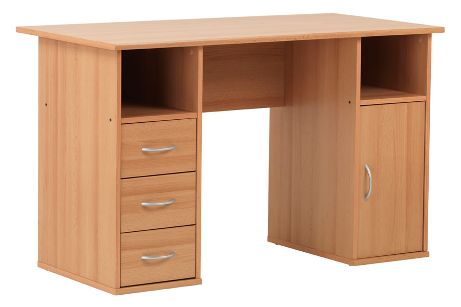 View Beech Effect Home Office Workstation 3 Drawers 1 Cupboard Maryland information