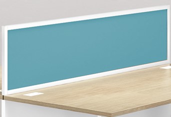Duo Kaleidoscope Aluminium Screen - Light Blue W1200 x D25 x H400mm White Frame