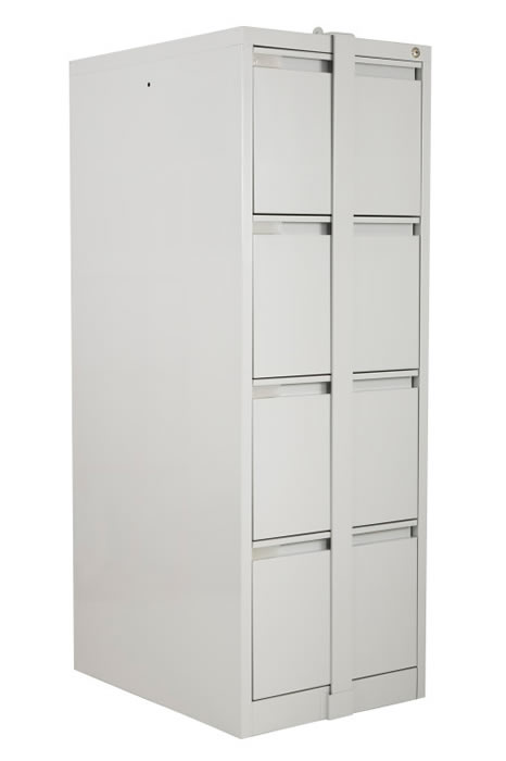 Steel Four Drawer Filing Cabinet With Locking Bar Grey 4dfcmlb