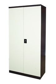 Two Meter 2 Door Metal Cupboard - Brown/Beige 