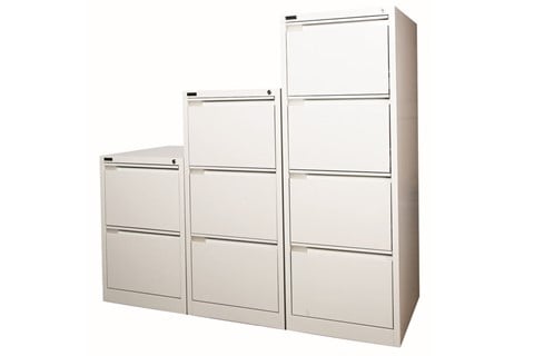 Steel Executive Filing Cabinets - Two Drawers White 
