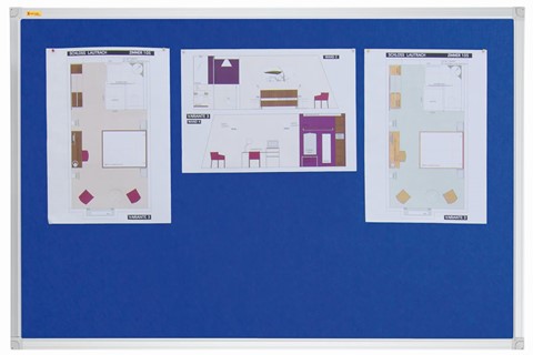 Felt Notice Board - 600 x 450mm Blue 