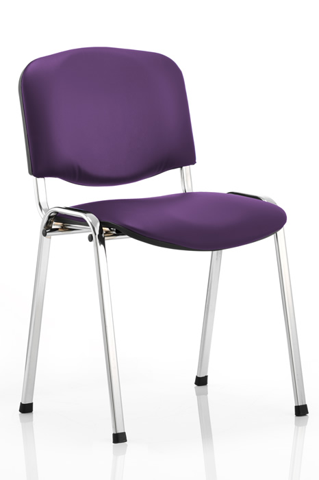 View Plum Vinyl Wipeable Chrome Conference Chair Deeply Padded Seat information