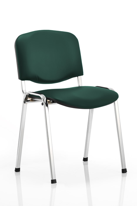 View Dark Green Vinyl Wipeable Chrome Conference Chair Deeply Padded Seat information