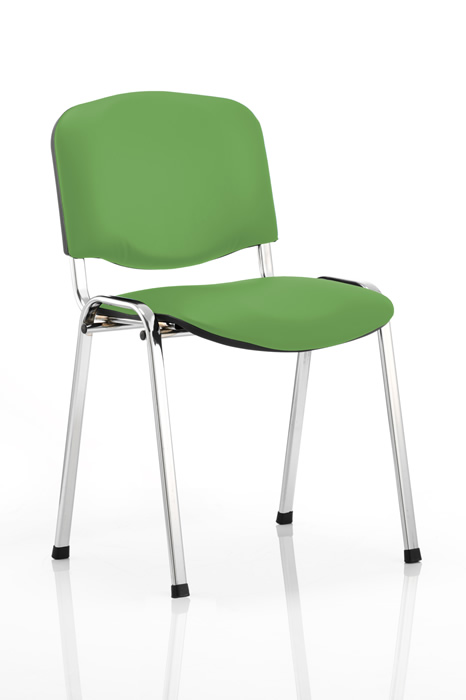 View Citrus Green Vinyl Chrome Conference Chair Stacks 12 High Ergonomic Design Padded Seat Sturdy Frame 58 Hour Use Fully Assembled information