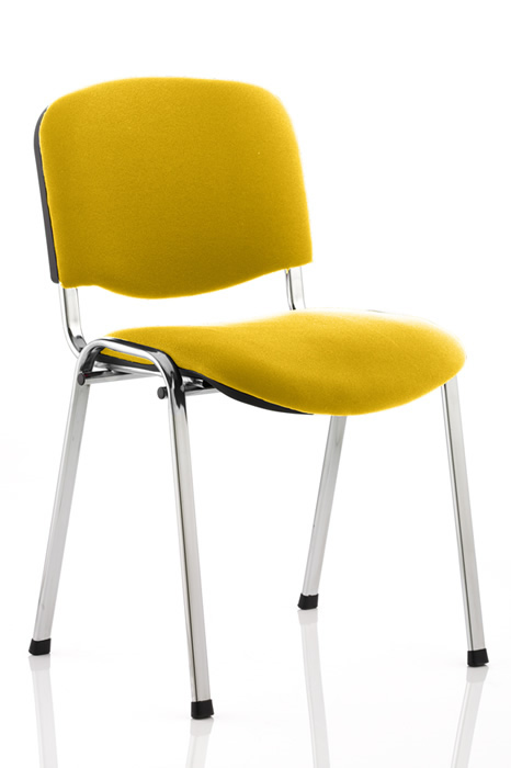View Yellow Vinyl Wipeable Chrome Conference Chair Deeply Padded Seat information