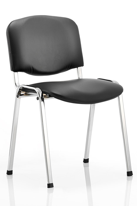 View Black Vinyl Wipeable Chrome Conference Chair Deeply Padded Seat information