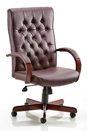 Chesterfield Leather Chair - Burgundy 