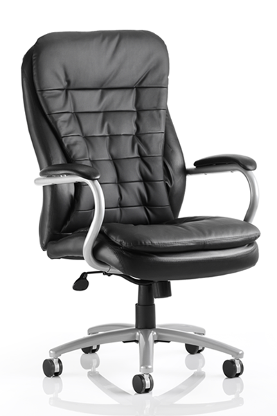 Colossus Silver Frame Heavy Duty Leather Office Chair