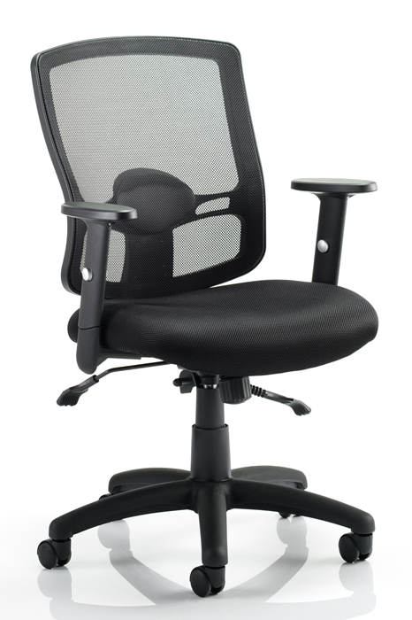 View Black Breathable Mesh Office Chair With Fabric Seat Choice of Colours Lara information