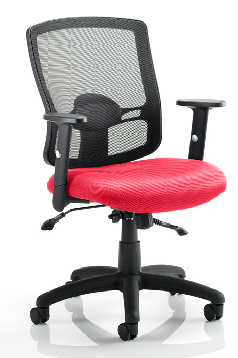 View Black Breathable Mesh Office Chair With Red Fabric Seat Lara information