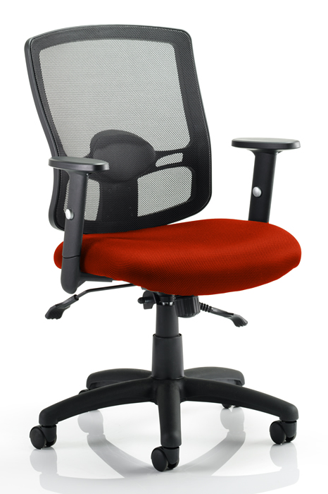 View Black Breathable Mesh Office Chair With Orange Fabric Seat Lara information