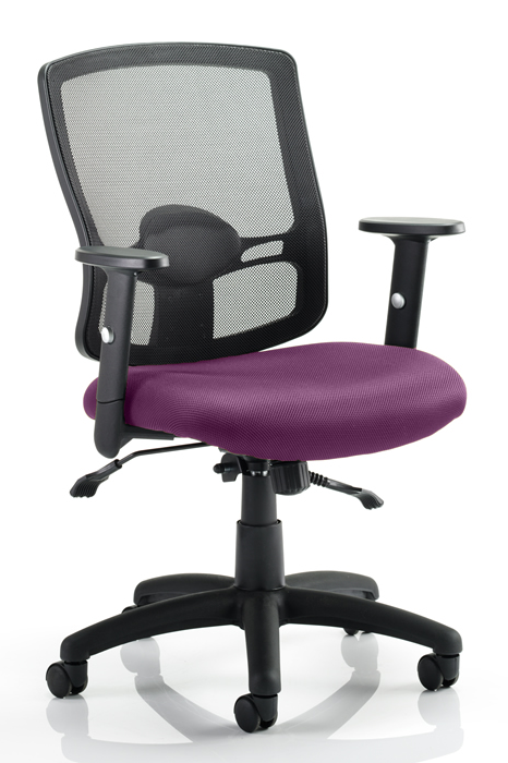 View Black Breathable Mesh Office Chair With Purple Fabric Seat Lara information