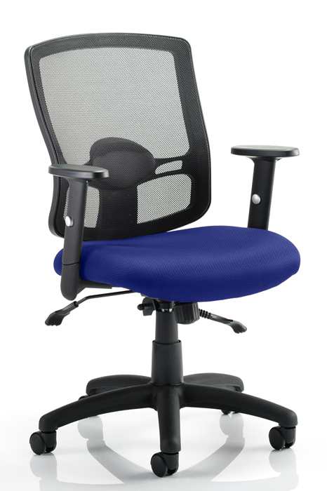 View Black Breathable Mesh Office Chair With Blue Fabric Seat Lara information