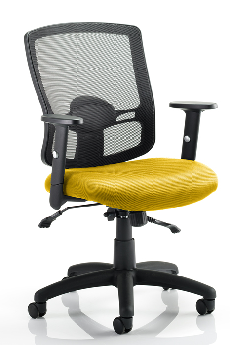 View Black Breathable Mesh Office Chair With Yellow Fabric Seat Lara information