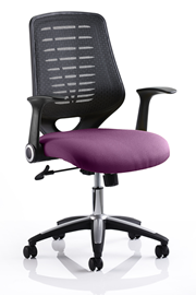 Purple Olympia Operator Chair With Silver Mesh Back