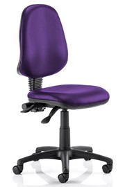 Vinyl Operator Chair - Purple Adjustable T Arms 