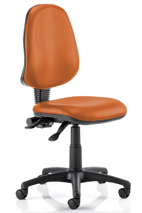 View Affordable Vinyl Operator Chair Orange Fixed Loop Arms information