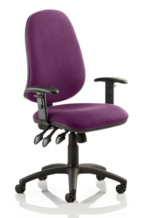 View Topaz Ergonomic Operator Chair Purple Fabric information