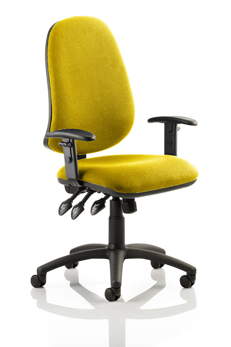 View Topaz Ergonomic Operator Chair Yellow Fabric information