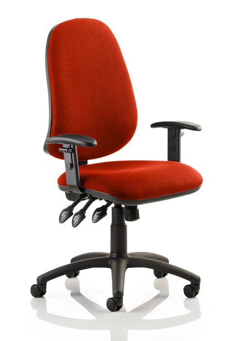View Topaz Ergonomic Operator Chair Orange Fabric information