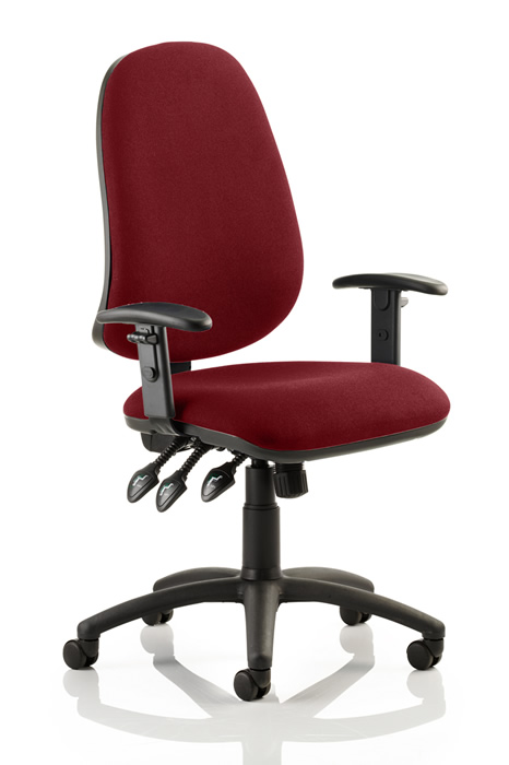 View Topaz Ergonomic Operator Chair Chilli Red Fabric information