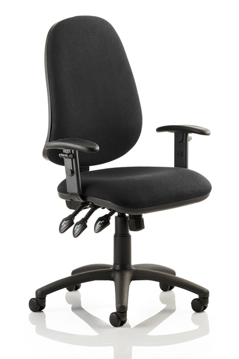 View Topaz Ergonomic Operator Chair Black Fabric information