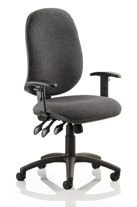 View Topaz Ergonomic Operator Chair Charcoal Fabric information
