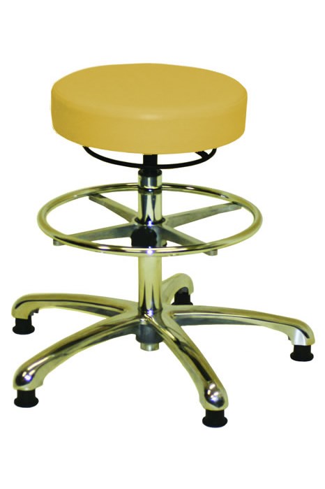 Lab Stool Yellow Yellow Anatomic Chrome Laboratory Stool - Flame Retardant
