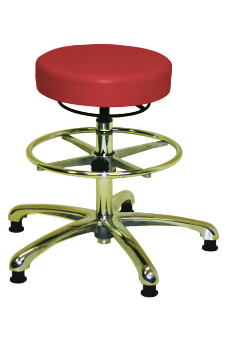 View Anatomic Chrome D Ring Stool Fire Retardant Red information