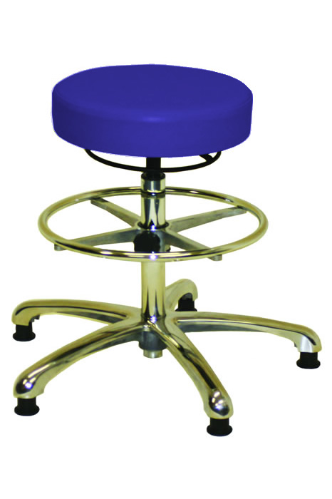 View Anatomic Chrome Laboratory Stool Flame Retardant Blue information