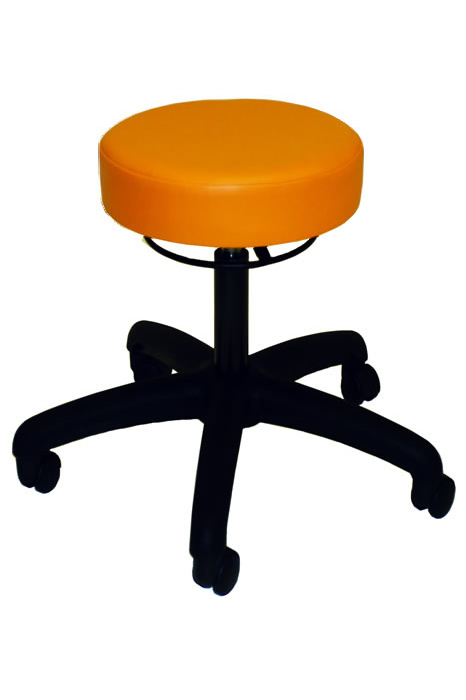 View Anatomic Vinyl Stool Orange Height Adjustable Colourful 5 Star Base information